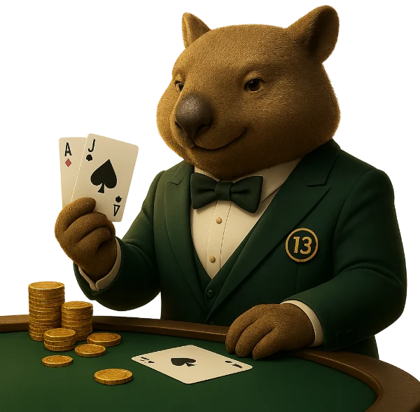 A winning blackjack hand at a Mickey13 Casino table